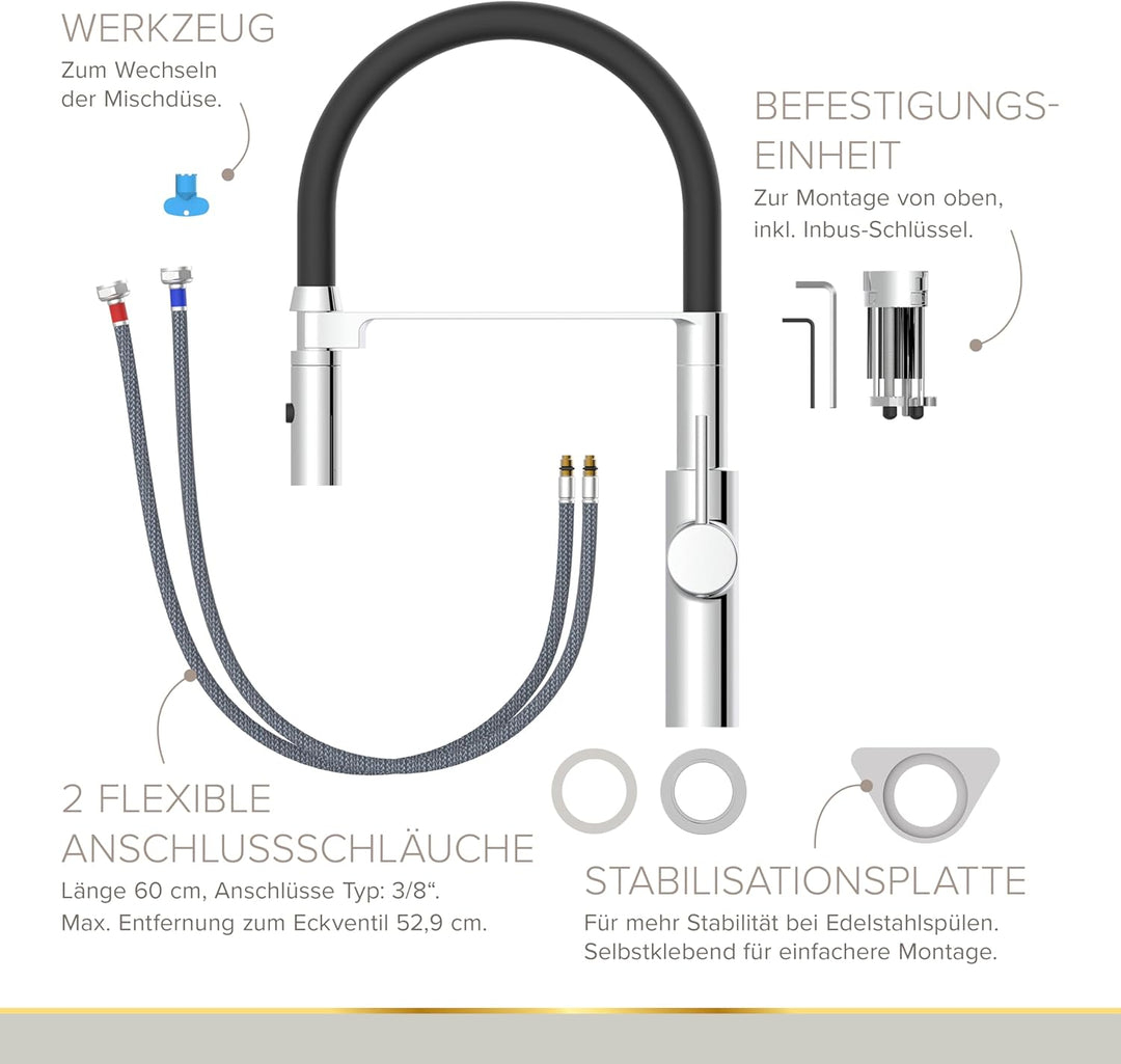 Lenz NALU Küchenarmatur chrom 46070202, Chrom