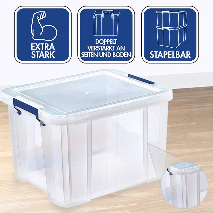Bankers Box ProStore Aufbewahrungsbox mit Deckel 36 Liter aus Plastik (Innenmasse 30 x 37 x 31cm), 1