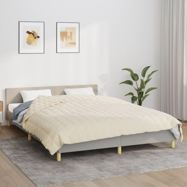 Homgoday Gewichtete Decke Creme hell 220 x 230 cm 11 kg Stoff, Möbeldekor warme und bequeme Decke, h