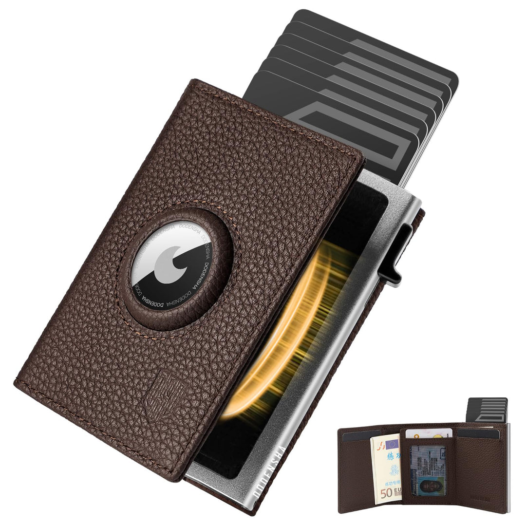 DODENSHA® MagSnap Pebble Airtag Wallet Herren I Kartenetui Herren I Smart Wallet für 10+ Karten I Wa