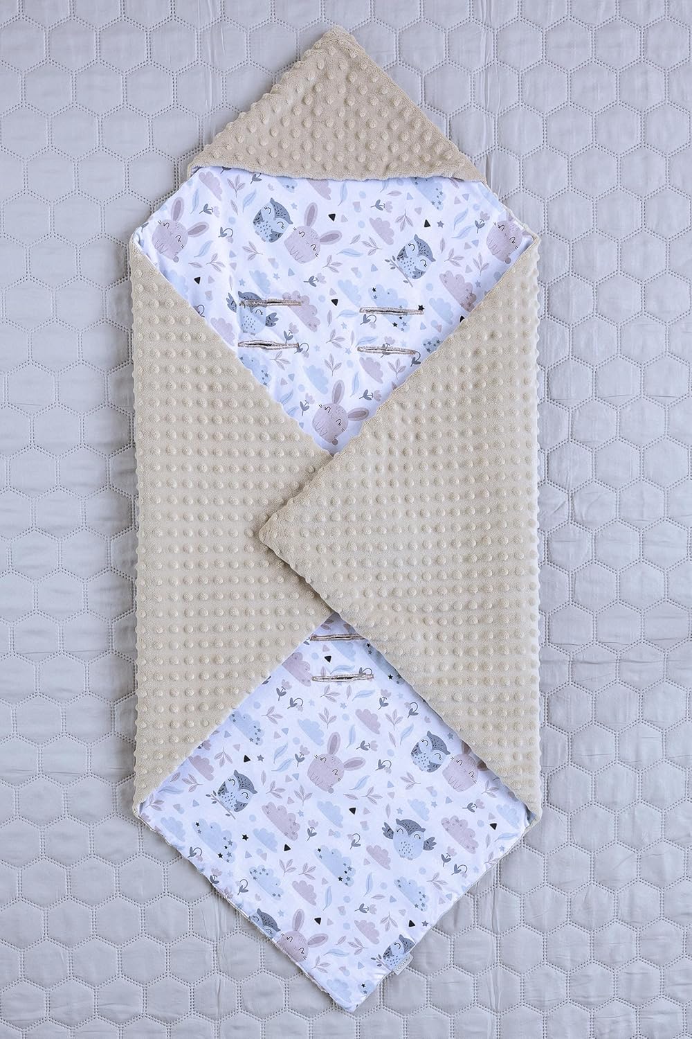 LOOLAY Einschlagdecke Babyschale - Babydecke Autositz 90x90 cm - Fusssack für Autositz Ganzjahresdec