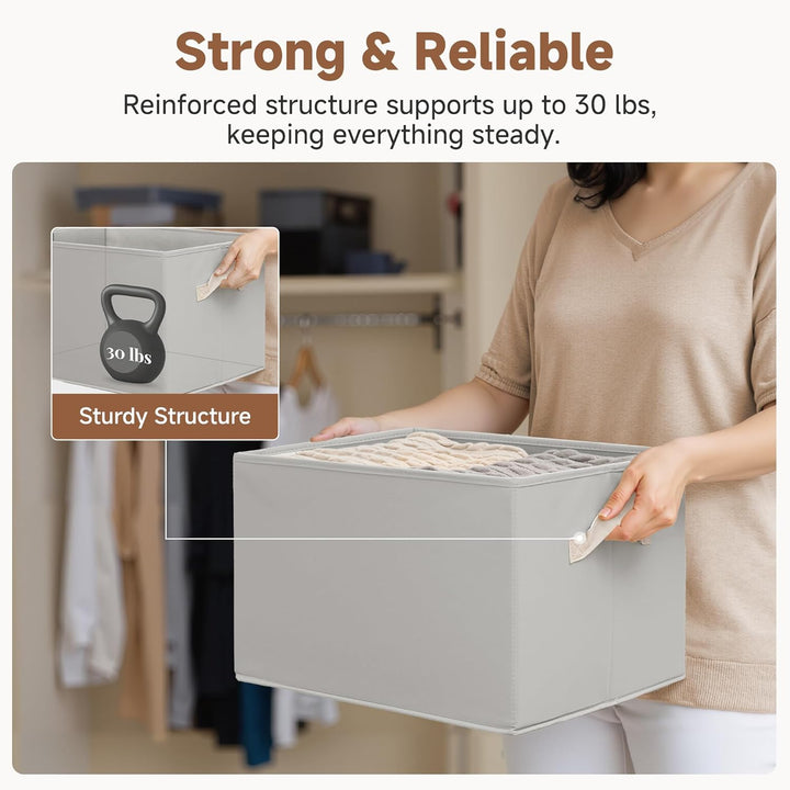 StorageWorks extra grosse Aufbewahrungsbox Stoff, faltbare Boxen Aufbewahrung für Regale, Schränke,