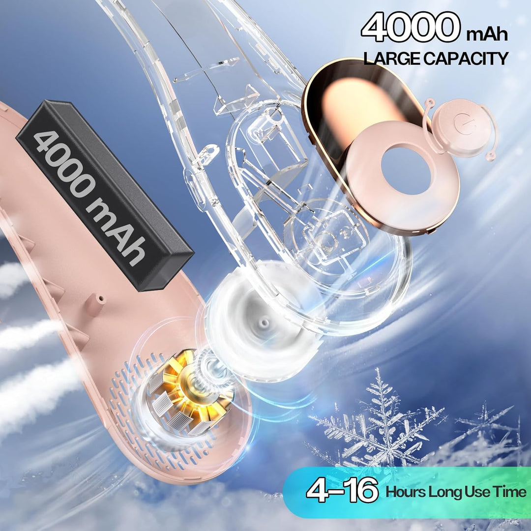 KIDEE Nackenventilator, Halsventilator 360° Luftstrom, Tragbarer Neck Fan zum Umhängen, Ultraleise M