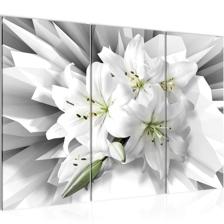 Runa Art Wandbilder Blumen Lilien Bild XXL Wohnzimmer Schlafzimmer Grau Grün Abstrakt 120 x 80 cm 3