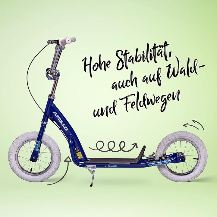 Apollo Retro Scooter Paradise | Roller mit Luftreifen 12,5 Zoll | Stylisher Tretroller für Kinder un