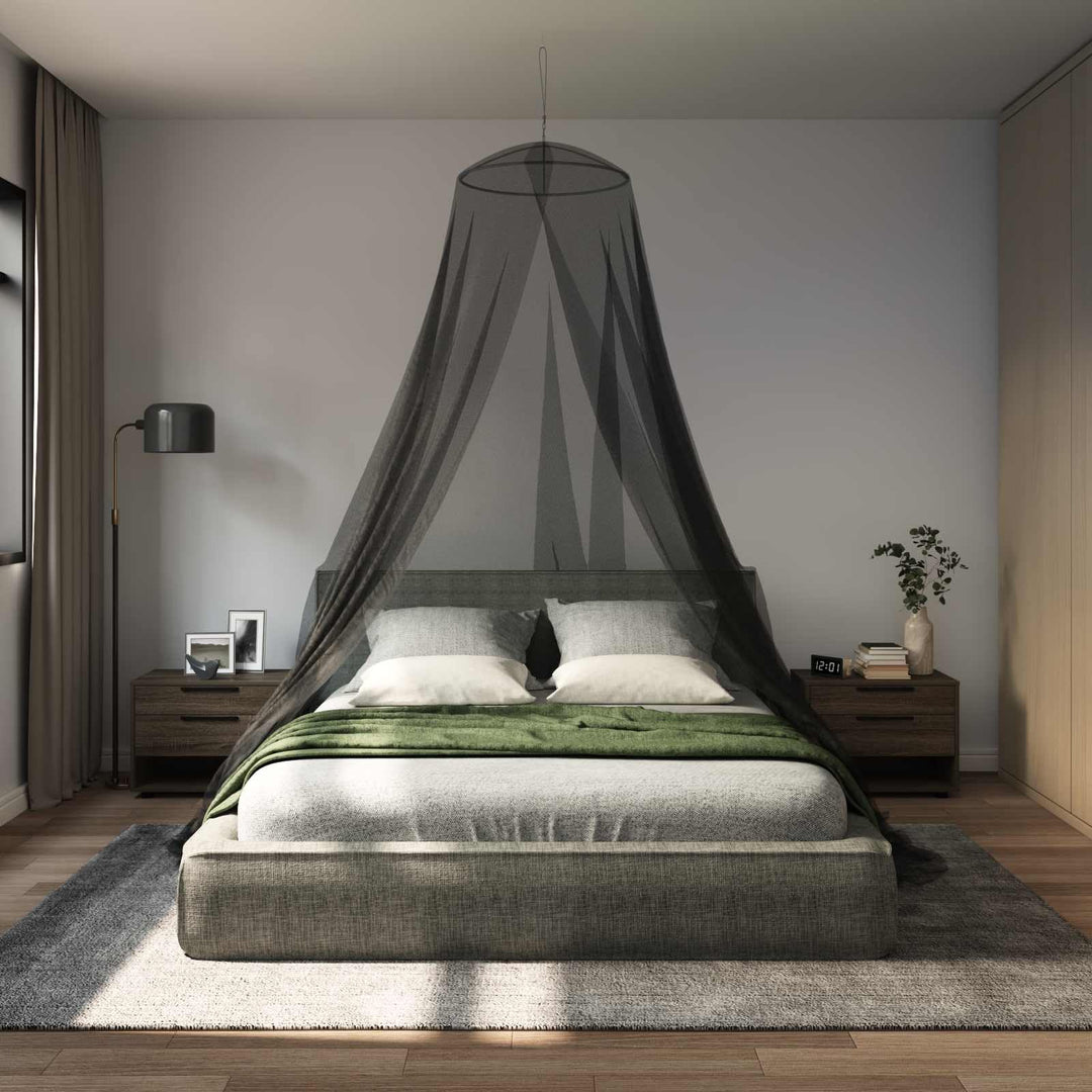 Moskito-Netz für das Bett, Mückennetz aus Polyester, 156 Mesh, ⌀56 x 220 cm, fliegengitter mit Haken