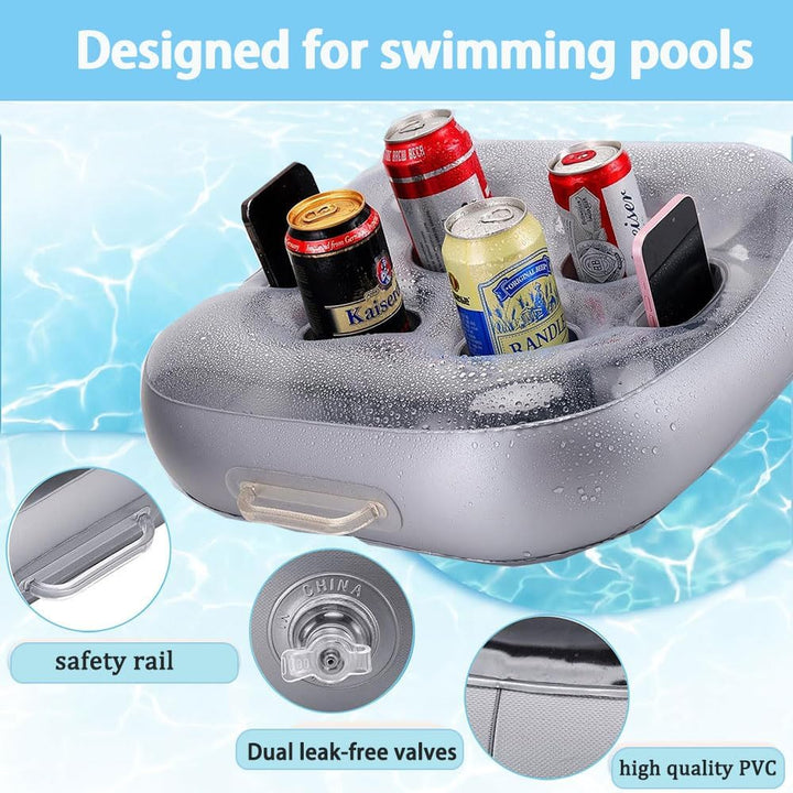Poolbar Cocktailhalter,4 Löchern Aufblasbarer getränkehalter,Schwimmende Coasters BecherhalterHerges