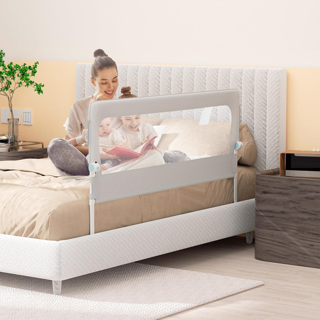 150 cm Bettgitter Rausfallschutz Klappbar, 72-86 cm höhenverstellbar Rausfallschutz Kinderbett, zusa