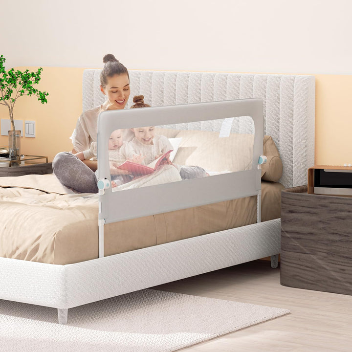150 cm Bettgitter Rausfallschutz Klappbar, 72-86 cm höhenverstellbar Rausfallschutz Kinderbett, zusa