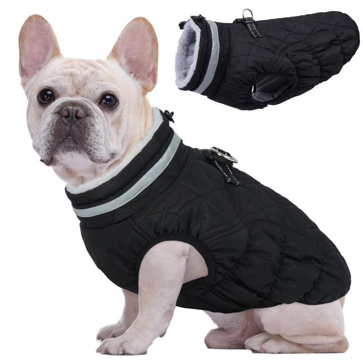 Kuoser Winter Hundejacke für mittelgrosse Hunde, Wasserdichter &amp; Winddichter Hundemantel mit Fleecef
