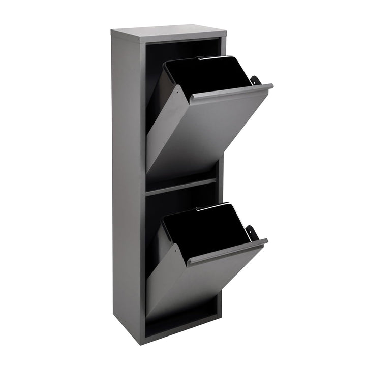 SVITA V2X15 Mülleimer 30 Liter (2 x 15L) Abfallsammler Abfalleimer Mülltrennung vertikal Ordnung uni