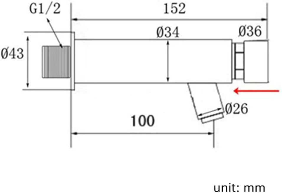 Wandmontage, ein Loch, automatisches Schliessen, Wassersparer, kalter Wasserhahn, Kupfer, öffentlich