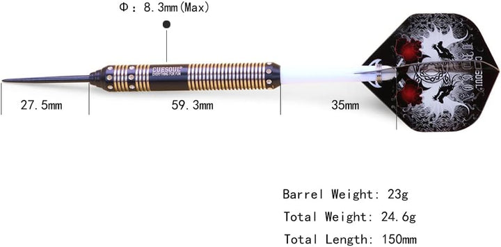 CUESOUL Dragon Deluxe Messing Steel Dartpfeile, 21 Gramm J2108 23 Gramm, J2108 23 Gramm