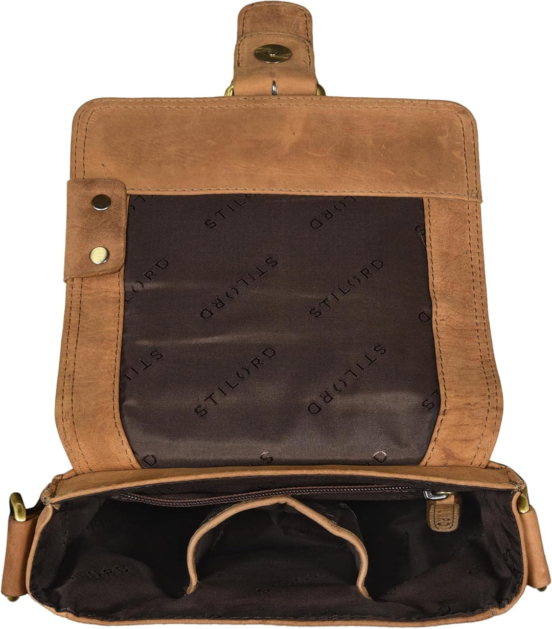 STILORD 'Alessio' Leder Messenger Bag Männer klein Vintage Umhängetasche Herrentasche Tablettasche S