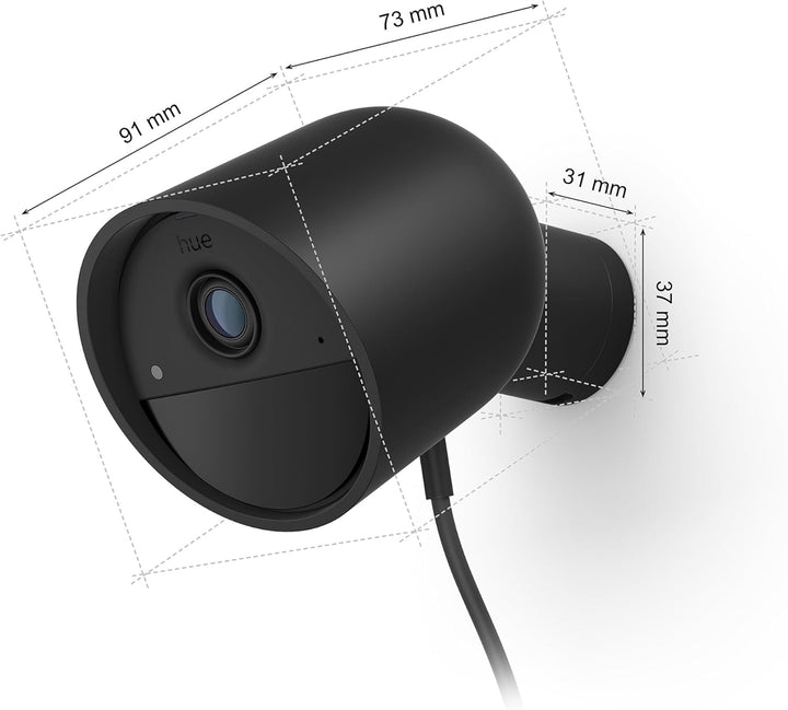 Philips Hue Secure kabelgebundene Smart Home Überwachungskamera, Full HD Video, für drinnen oder dra