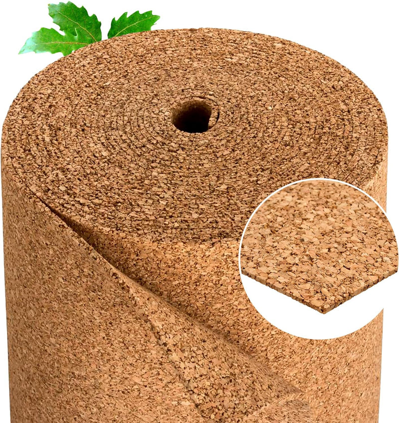 Kork Trittschalldämmung | Dämmung für Laminat & Parkett |Geeignet für Fussbodenheizung | Rollenkork