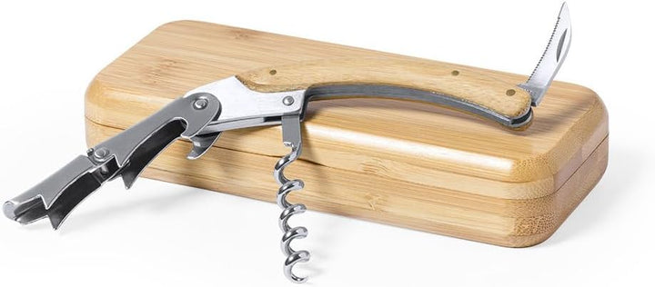 eBuyGB Kellnermesser aus Holz/Metall verpackt in schöner Box mit persönlicher Namensgravur, Kellnerb