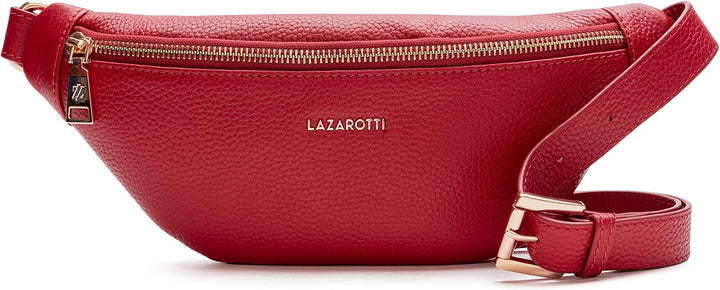 Lazarotti Bologna Leder Gürteltasche Damen | längenverstellbarer Tragegurt | grosse Bauchtasche 31 c