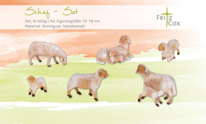 Fritz Cox® Schafset 6 teilig für 15-18 cm Figuren