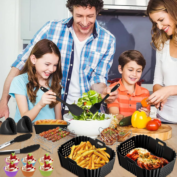 Heissluftfritteuse Zubehör, 21PCS Airfryer Zubehör für Ninja Double Stack XL SL400EU 9,5L, Airfryer