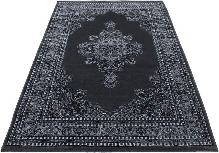 Teppich Wohnzimmer Traditioneller Orientalisch Design Grau 120 x 170 cm - Kurzflor Teppich Schlafzim