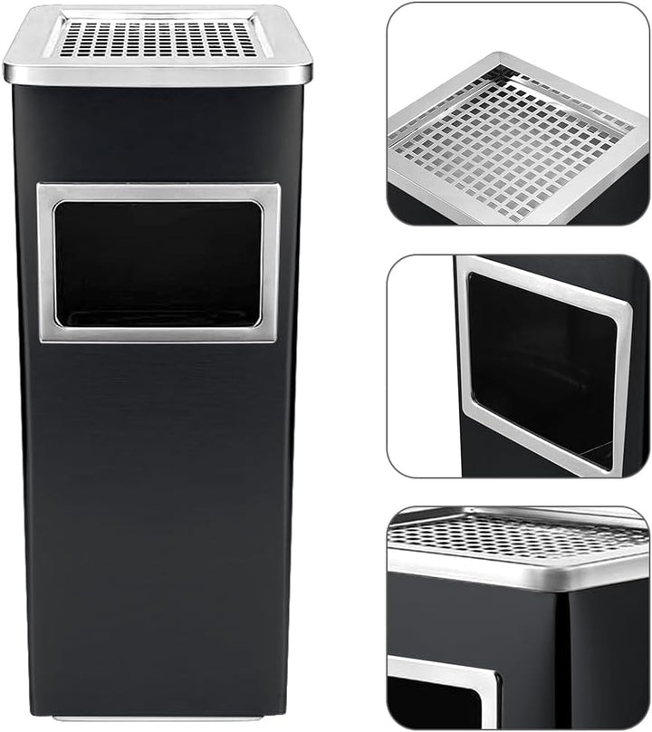 Runder Aschenbecher für den Aussenbereich, lackierter Edelstahl, 30L/35L/48L, abnehmbarer Büro-Mülle