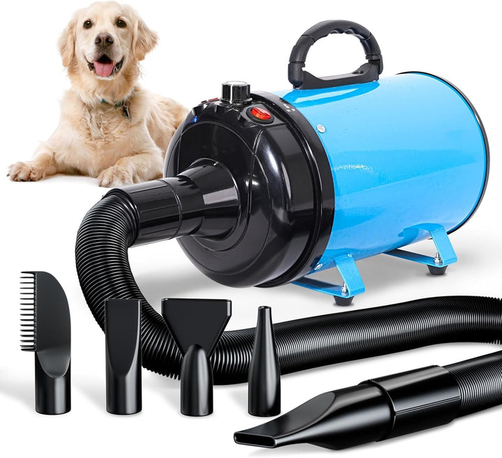 Hundefön Blower Sehr Leise 3000W Einstellbare Geschwindigkeit, Hundepflege-Trockner-Gebläse mit 4 ve