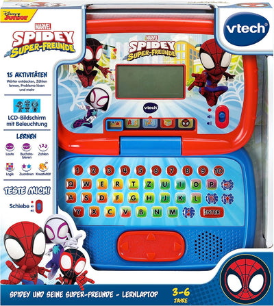 VTech Spidey und seine Super-Freunde - Lernlaptop – Lerncomputer mit QWERTZ-Tastatur und Inhalten zu