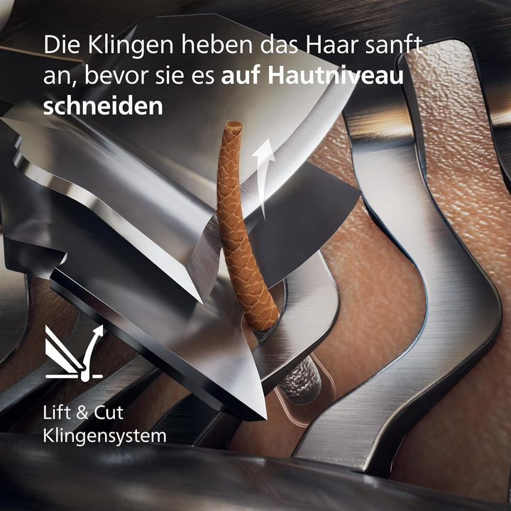 Philips Rasierer i9000 Prestige, Nass- und Trockenrasierer für Herren mit integriertem Trimmer, schw