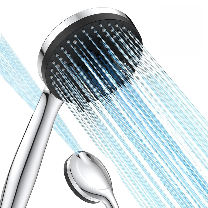 VOXON Duschkopf Wassersparend, Duschbrause mit 10 Strahlarten, Handbrause rund (130 mm), Grossem Reg