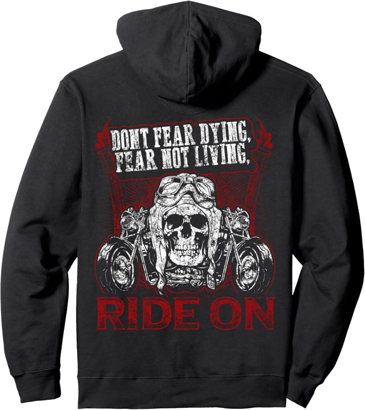 Totenkopf Motorrad Hoodie Biker Fear Not Living Ride On Rider Pullover Hoodie