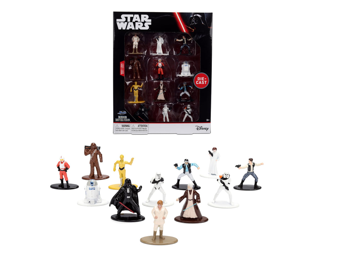 Jada - Star Wars Nanofigs 12er Pack - Set 12 Mini-Figuren aus Metall Die-Cast zum Sammeln, Modell 93