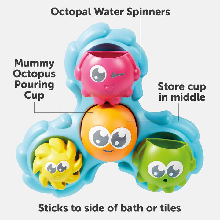 TOMY Games E72820C Spin & Splash Toomies Octopus Bath Toy for Water Play Suitable for 1, 2, 3 & 4 Ye