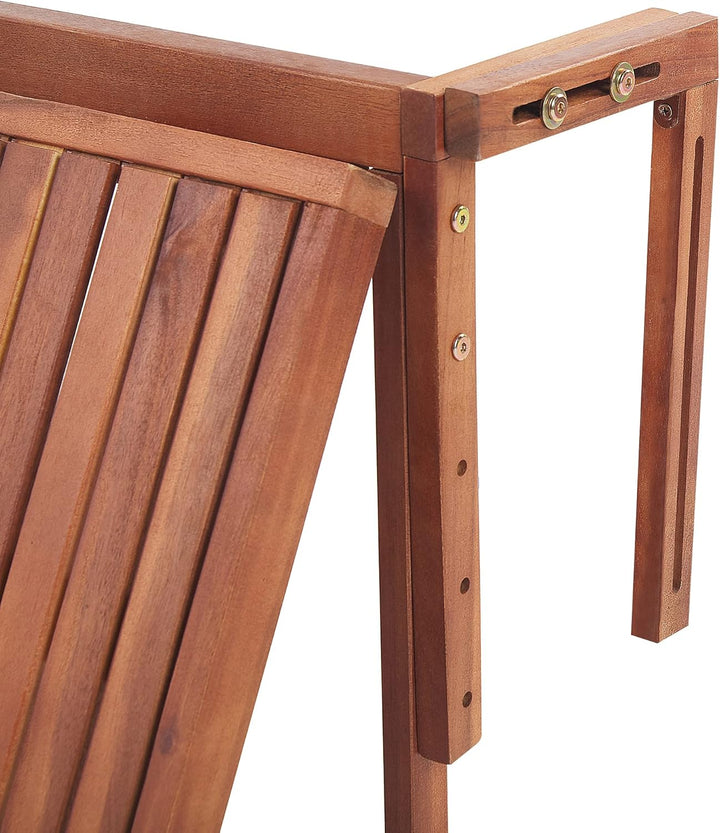 Beliani Balkonhängetisch Akazienholz Dunkelbraun 60 x 40 cm höhenverstellbar Udine