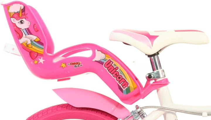 Dino Bikes 164R-UN Kinderfahrrad Einhorn, 16 Zoll Fahrrad mit Stützrädern, Schutzblech, Kettenschutz