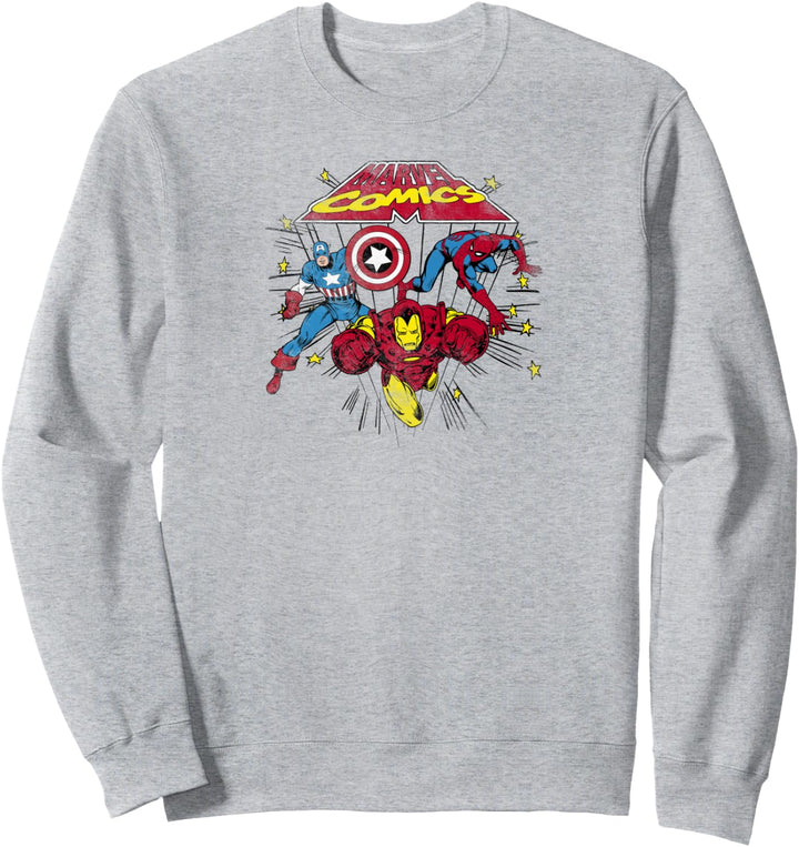 Marvel Captain America Spider-Man Iron Man Retro Sweatshirt
