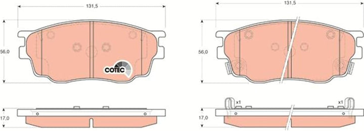 TRW GDB3309 Bremsbelagsatz, Scheibenbremse - (4-teilig)