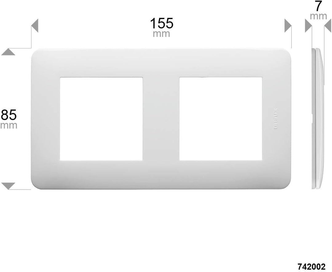 Debflex 742002 Casual Abdeckrahmen 2fach Rahmen weiss glänzend, Glänzend Weiss