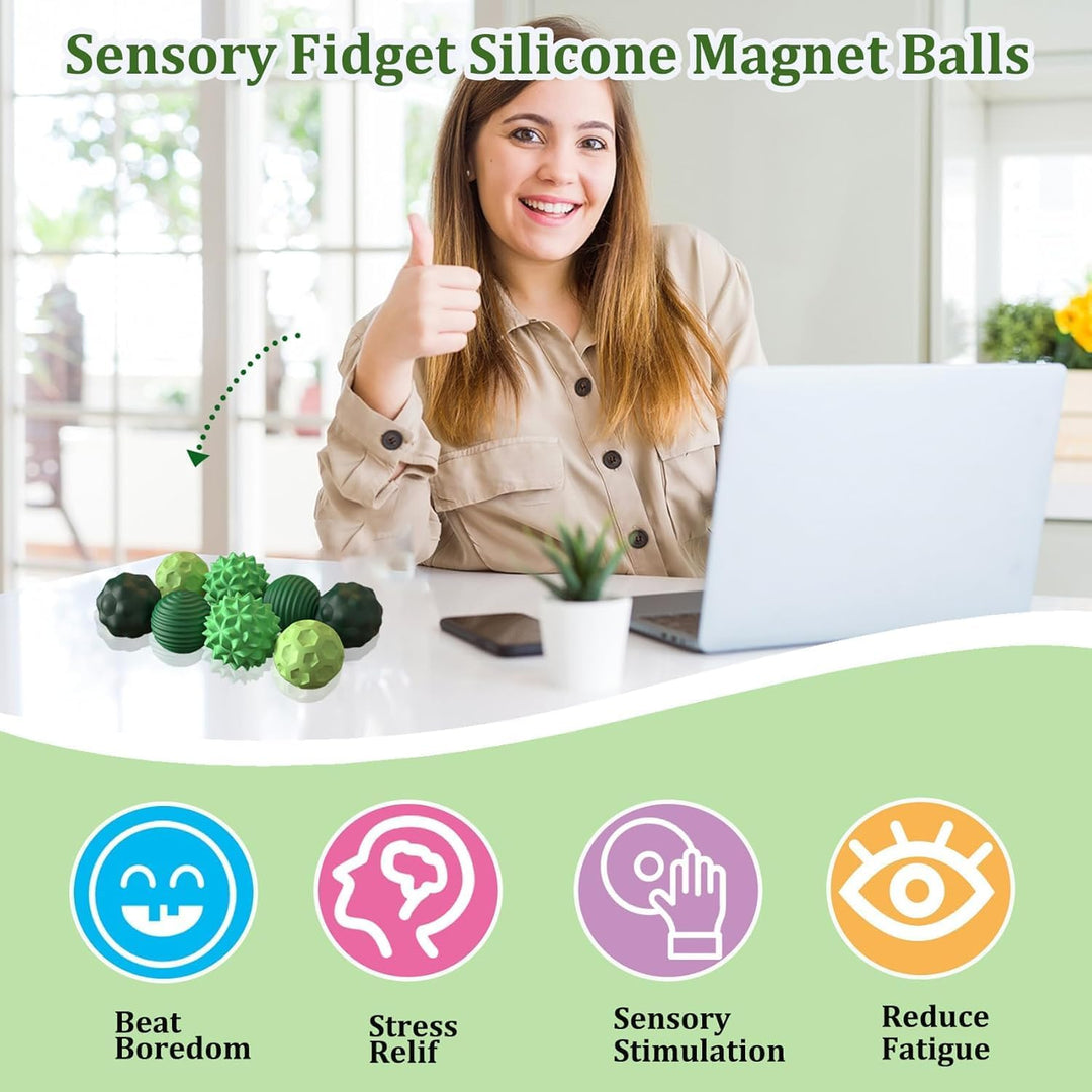 8 Stück Magnetkugeln Fidget Toys Erwachsene, Magnetische Kugeln Sensorik Spielzeug, Stress Bälle Mit