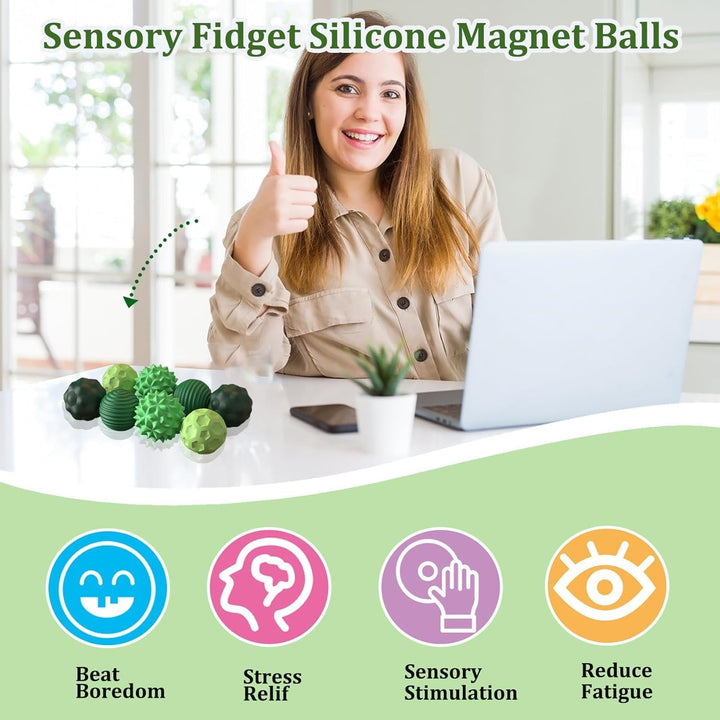 8 Stück Magnetkugeln Fidget Toys Erwachsene, Magnetische Kugeln Sensorik Spielzeug, Stress Bälle Mit