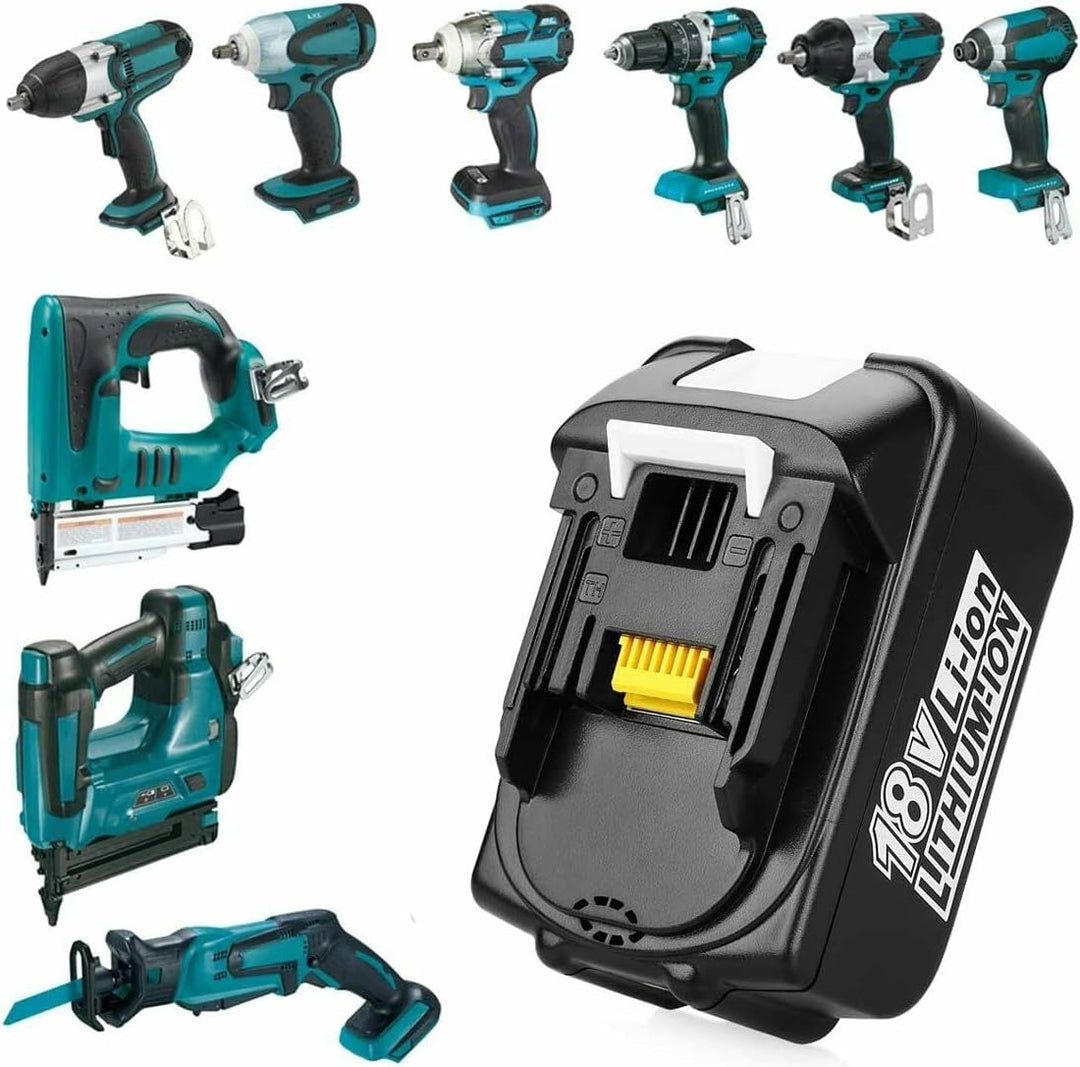 18V Ladegerät DC18RC Ersatz für Makita 18v Akku 5Ah BL1850B BL1860B BL1830B + Akku BL1850B 18V 5000m