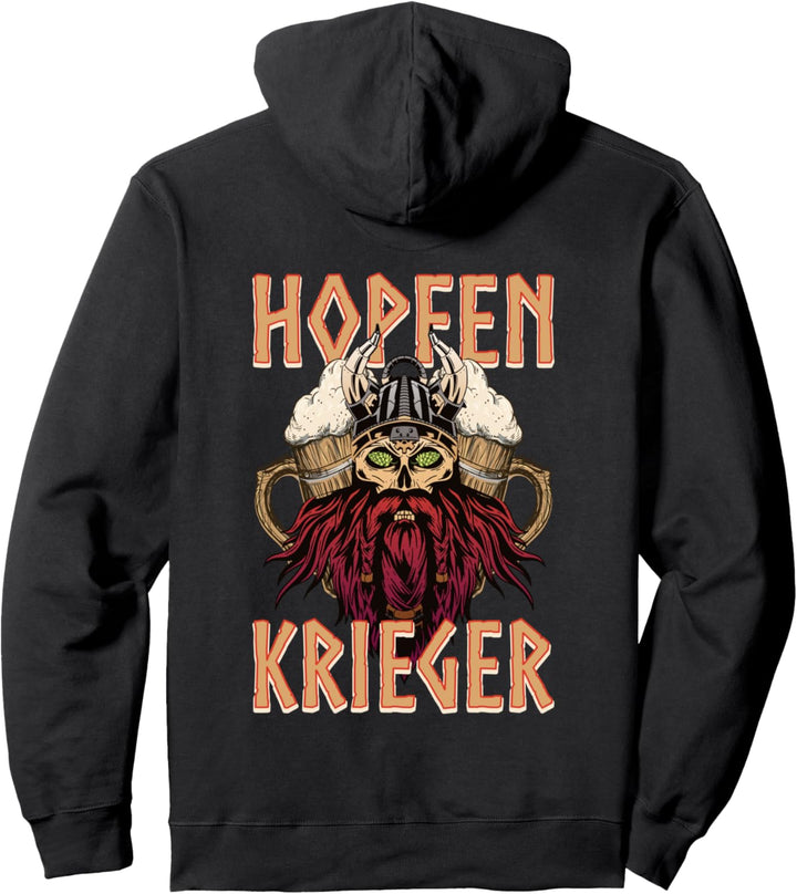Hopfenkrieger Lustiger Bier Spruch Vikinger Design Pullover Hoodie