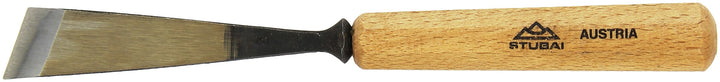 STUBAI Stemmeisen Stechbeitel Serie 52 - Form 2 | Gerades Balleisen, schräg - 22 mm, mit Holzgriff,