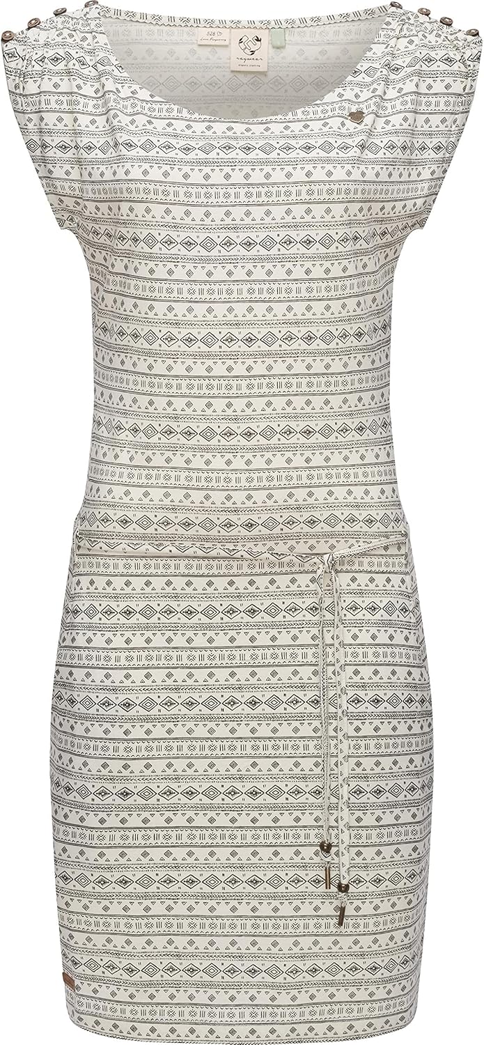 Ragwear Damen Kleid kurzes Sommerkleid Chego Organic XS-XXL XL Offwhite, XL Offwhite