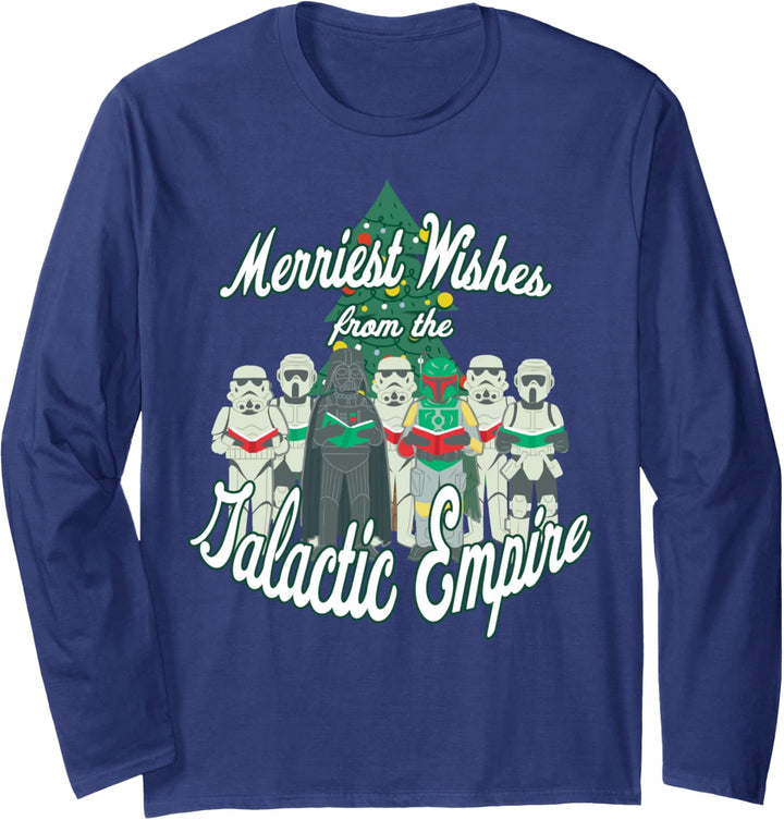 Star Wars Christmas Merriest Wishes From The Galactic Empire Langarmshirt
