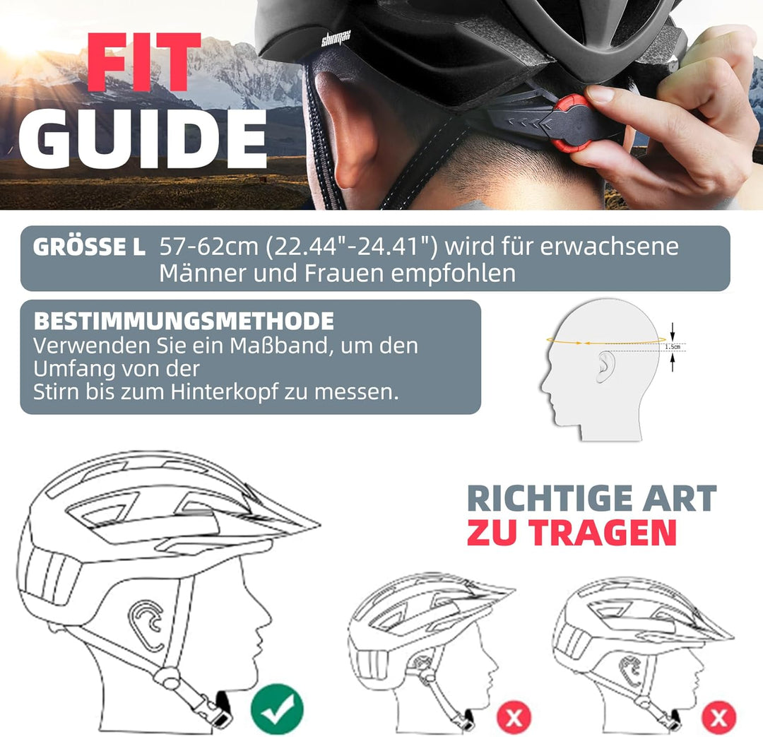 Shinmax Fahrradhelm Herren Damen Fahrradhelm mit Visier Magnetische Abnehmbarer Schutzbrille Fahrrad