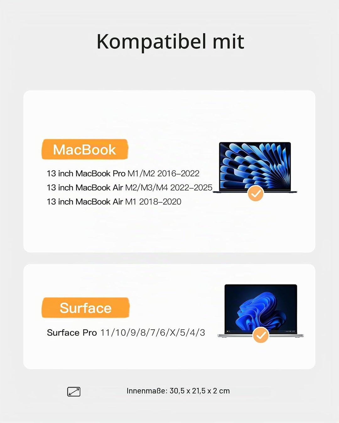 Inateck 360° Rundumschutz Laptoptasche Hülle Kompatibel mit 13 Zoll MacBook Air M5/M4/M3/M2/M1 2026-
