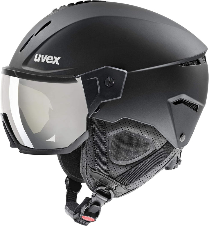 uvex Wanted Visor Visier Skihelm - Navy mat black mat 54-58 cm Bundle mit Skihelm-black-56-58cm, bla