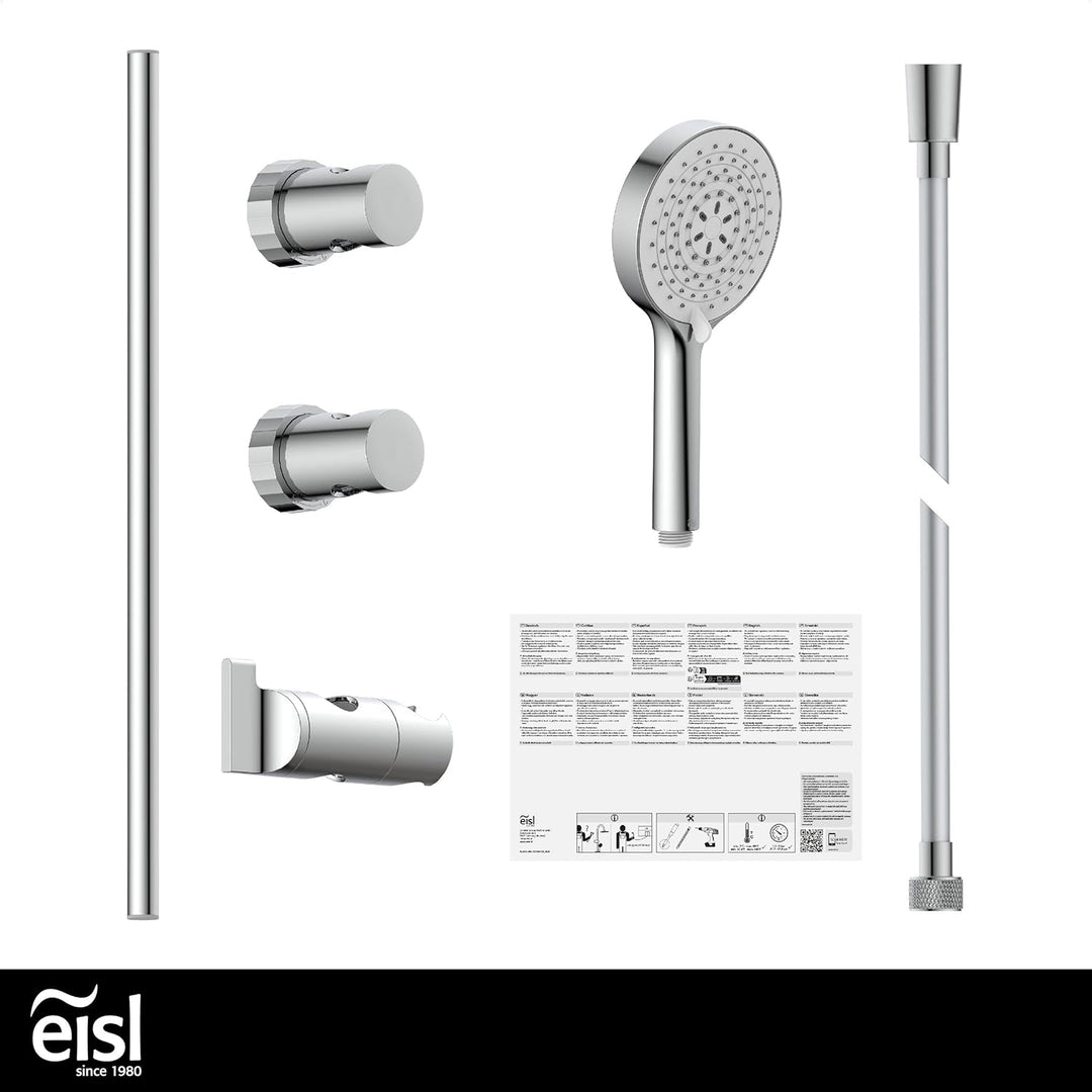 EISL DX7050CSB CLAUDIO Brausestangenset, Duschset mit Brausestange 60cm, Duschbrause mit Schlauch un