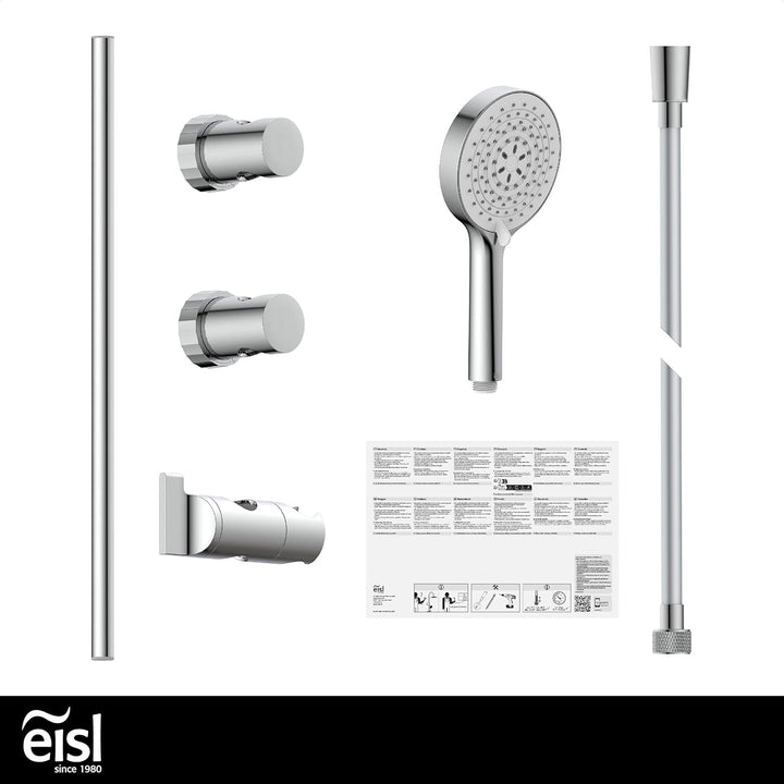 EISL DX7050CSB CLAUDIO Brausestangenset, Duschset mit Brausestange 60cm, Duschbrause mit Schlauch un
